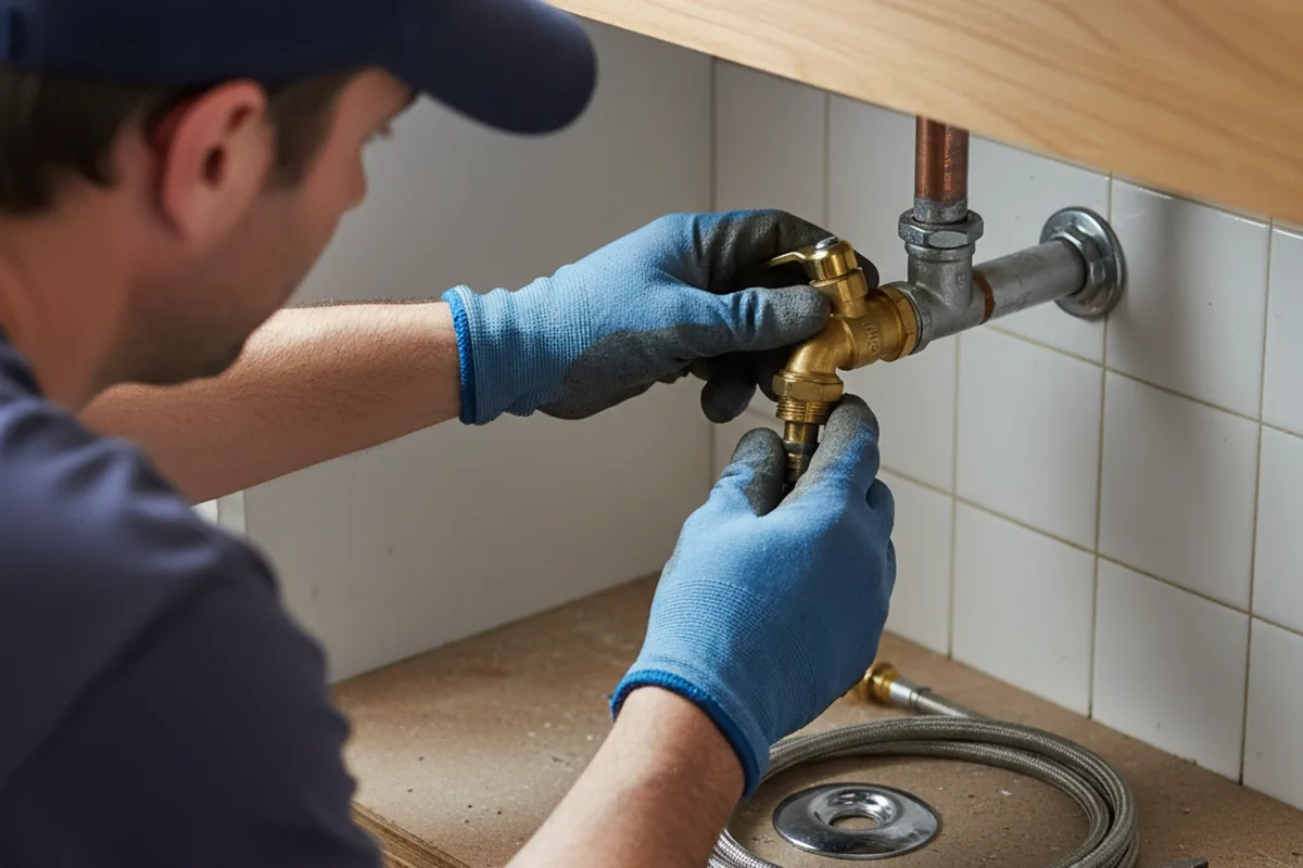 Shutoff valve and fitting work during Emergency Plumbing in Riverhead